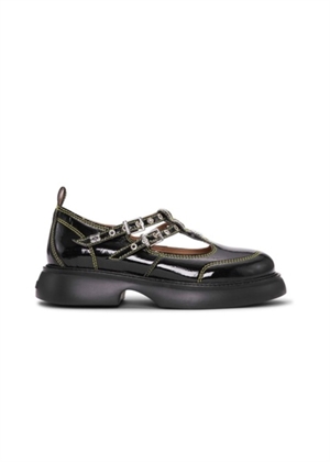 Everyday Butterfly mary jane naplack shoe Black/Yellow s2928 Ganni 